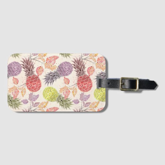 Ananas, süßes Paar, Obst Gepäckanhänger (Vorderseite (Horizontal))