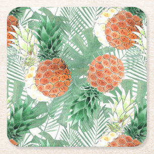 Ananas, süßes Paar, Obst Rechteckiger Pappuntersetzer