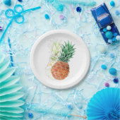 Ananas, süßes Paar. Pappteller (Party)