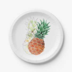 Ananas, süßes Paar. Pappteller