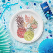 Ananas, süßes Paar. Pappteller (Party)