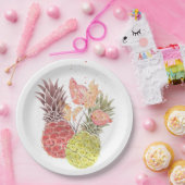 Ananas, süßes Paar. Pappteller (Party)