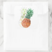 Ananas, süßes Paar, Quadratischer Aufkleber (Tasche)