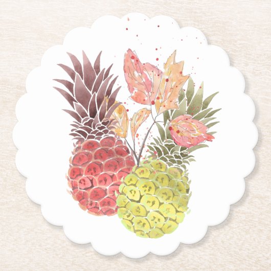 Ananas, süßes Paar. Untersetzer (Vorderseite)