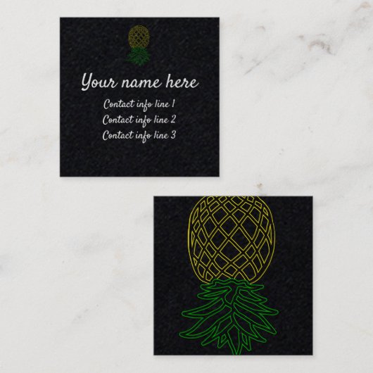 Ananas Swinger Calling Card Quadratische Visitenkarte (Vorne/Hinten)