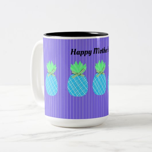 Ananas-Tasse zum Muttertag Zweifarbige Tasse (Vorderseite Links)