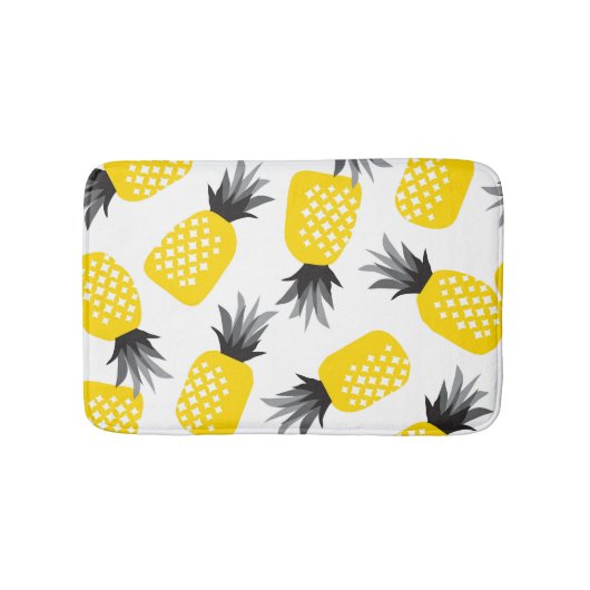 Ananas Textur, Vintages Sommermuster. Badematte (Vorderseite)