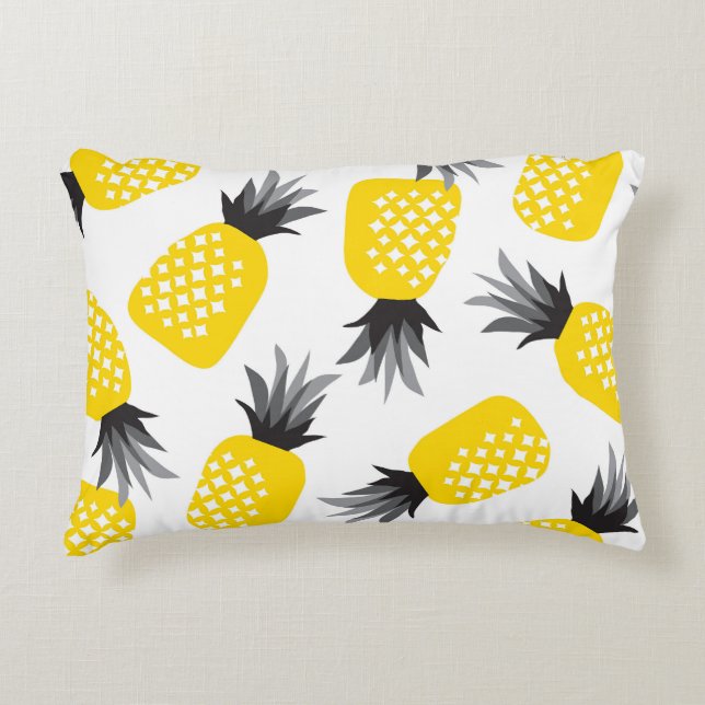 Ananas Textur, Vintages Sommermuster. Dekokissen (Vorderseite)