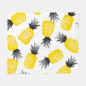 Ananas Textur, Vintages Sommermuster. Fleecedecke (Vorderseite (Horizontal))