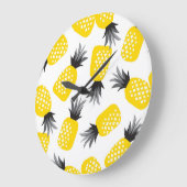 Ananas Textur, Vintages Sommermuster. Große Wanduhr (Winkel)