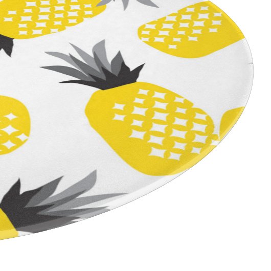 Ananas Textur, Vintages Sommermuster. Schneidebrett (Ecke)
