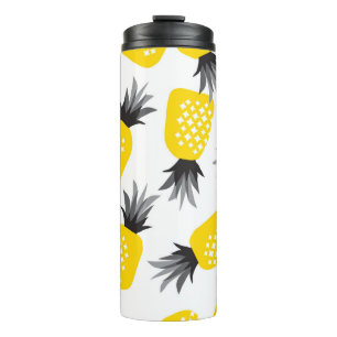 Ananas Textur, Vintages Sommermuster. Thermosbecher