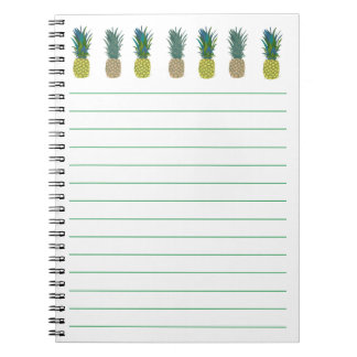 Ananas-Themen-Notizbücher mit Linien Notizblock