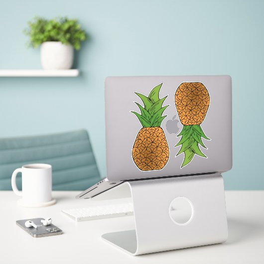 Ananas Thunder_Cove Aufkleber (Laptop auf Schreibtisch)