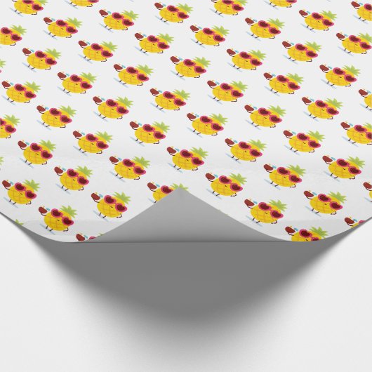 Ananas Tiki Luau Geschenkpapier Wrap Tropical (Ecke)