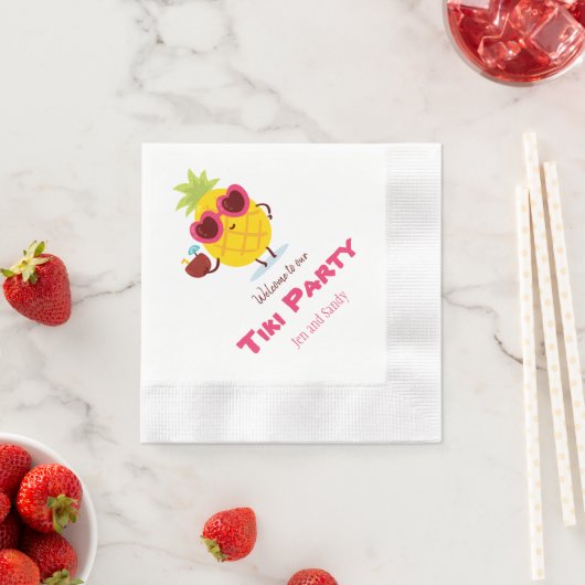 Ananas Tiki Party Personalisiert Napkins Luau Serviette (Beispiel)