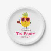 Ananas Tiki Party Personalisiert Paper Plate Luau Pappteller (Vorderseite)