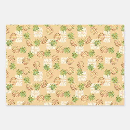 Ananas-Toss in Orange, Blue und Green Geschenkpapier Set (Vorderseite 3)