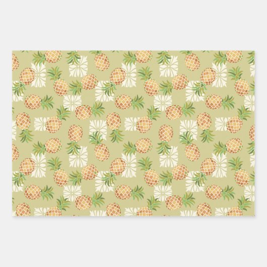 Ananas-Toss in Orange, Blue und Green Geschenkpapier Set (Vorderseite 2)