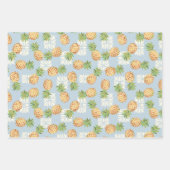 Ananas-Toss in Orange, Blue und Green Geschenkpapier Set (Vorderseite)