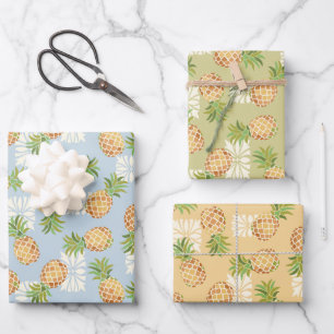 Ananas-Toss in Orange, Blue und Green Geschenkpapier Set