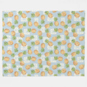 Ananas Toss Soft Blue Fleecedecke (Vorderseite (Horizontal))