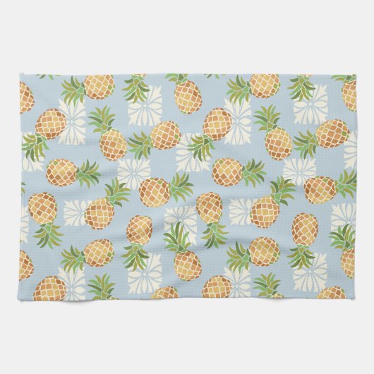 Ananas Toss Soft Blue Geschirrtuch (Horizontal)