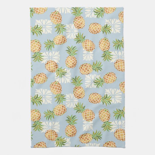 Ananas Toss Soft Blue Geschirrtuch (Vertikal)