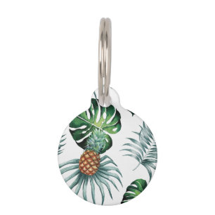 Ananas-Tropen-Wasserfarben-Dschungel-Palm-Muster Haustiermarke