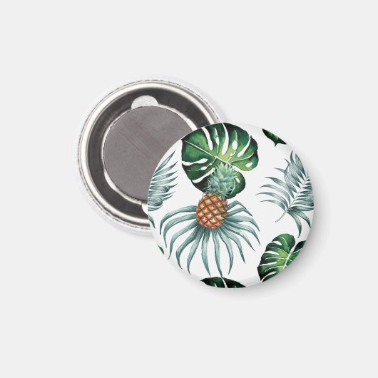 Ananas-Tropen-Wasserfarben-Dschungel-Palm-Muster Magnet (Vorderseite/Rückseite)