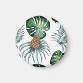 Ananas-Tropen-Wasserfarben-Dschungel-Palm-Muster Magnet (Vorne)