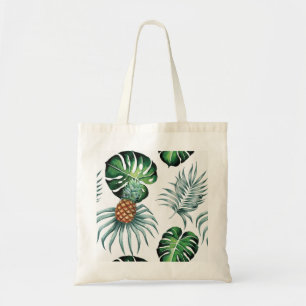 Ananas-Tropen-Wasserfarben-Dschungel-Palm-Muster Tragetasche