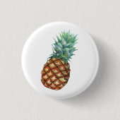Ananas-Tropen-Watercolor-Dschungel-Palm-Muster Button (Vorderseite)