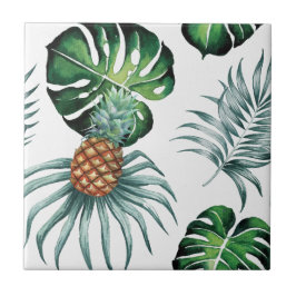Ananas-Tropen-Watercolor-Dschungel-Palm-Muster Fliese