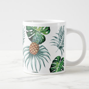 Ananas-Tropen-Watercolor-Dschungel-Palm-Muster Jumbo-Tasse