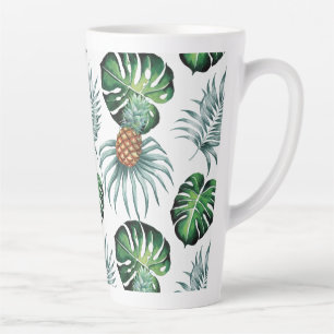 Ananas-Tropen-Watercolor-Dschungel-Palm-Muster Milchtasse