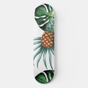 Ananas-Tropen-Watercolor-Dschungel-Palm-Muster Skateboard