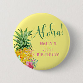 Ananas Tropical Aloha Party Hawaii Geburtstag Button