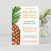 Ananas Tropical Baby Dusche Einladung (Stehend Vorderseite)
