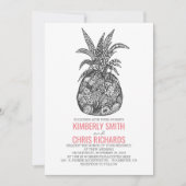 Ananas Tropical Beach Hochzeit Einladung (Vorderseite)