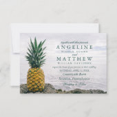 Ananas Tropical Beach Hochzeit in Urlaubsort Card Einladung (Vorderseite)