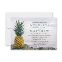 Ananas Tropical Beach Hochzeit in Urlaubsort Card