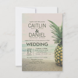 Ananas Tropical Beach Hochzeit in Urlaubsort Card Einladung