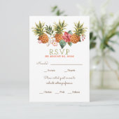 Ananas Tropical Beach Hochzeit uAwg RSVP Karte (Stehend Vorderseite)