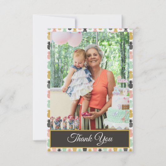 Ananas Tropical Birthday Danke Foto (Vorderseite)