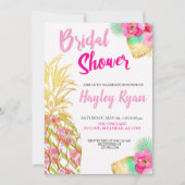 Ananas Tropical Botanical Bridal Luau Einladung (Vorderseite)