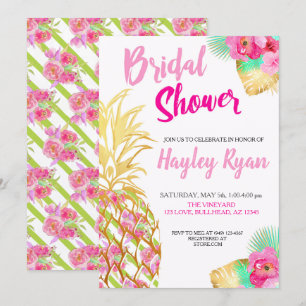 Ananas Tropical Botanical Bridal Luau Einladung