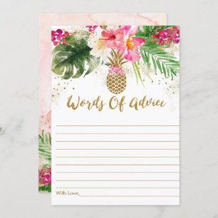 Ananas Tropical Floral Baby Shower Advice Cards Einladung
