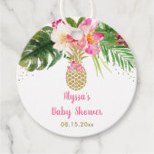 Ananas Tropical Floral Baby Shower Geschenkanhänger (Vorderseite)