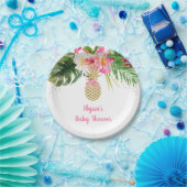 Ananas Tropical Floral Baby Shower Pappteller (Party)